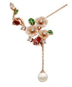 Collana in argento rosato