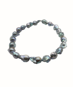 Collana perle barocche grigie